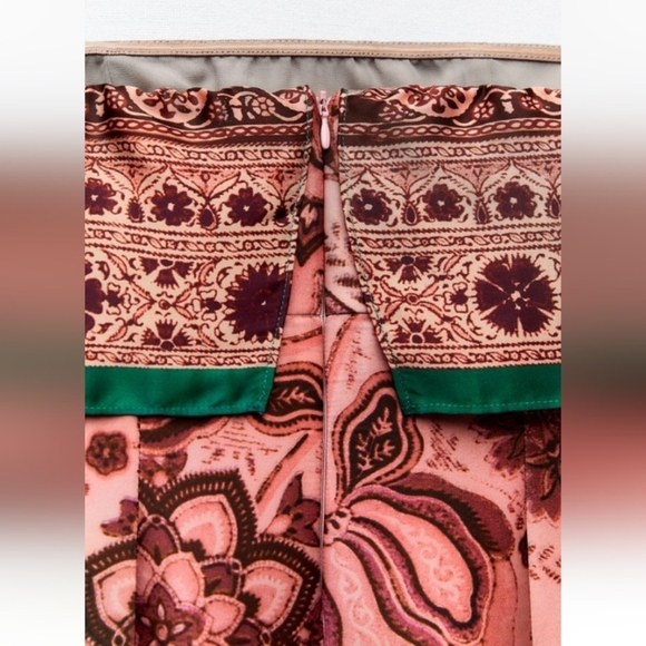 Zara Printed Strapless Midi Dress - Picture 7 of 16